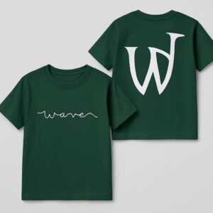 Wave Signature Tee – Forest Green | Screen Printed Front & Back Design