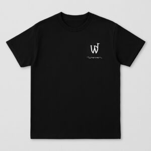 Wave Minimal Puff Print Tee – Black
